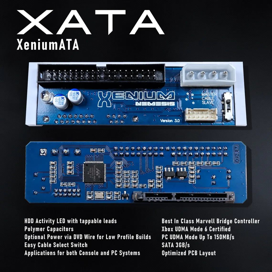 Xenium by NeMesiS XATA High Performance SATA IDE Adapter For Original Xbox