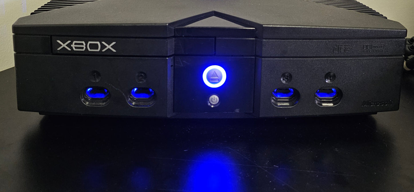 Original Xbox v1.2-3 - HDMI 128mb RAM with 2TB Hard Drive 💙Blue LED's💙