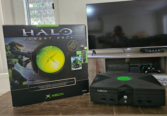 Original Xbox v1.0 Halo Combat Pack - 128mb RAM with 2TB Hard Drive