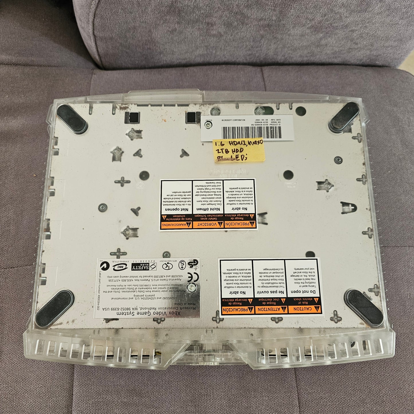 Microsoft Xbox Crystal Clear Limited Edition - HDMI - 2TB HDD 🔹️Blue LEDs🔹️